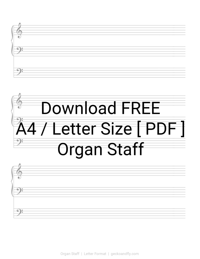 Printable Music Manuscript Paper Organ Staff Download Free in PDF